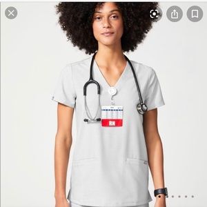 Figs Space Grey Casma top - medium